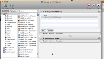 Automator workflow to connect to server